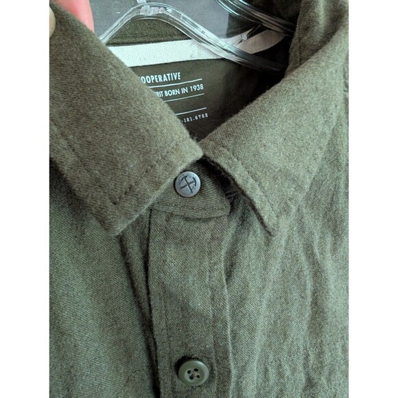REI Co-op Flannel Button Up Shirt Mens Large Green Outdoor Camp Hiking Gorpcore - Picture 4 of 8